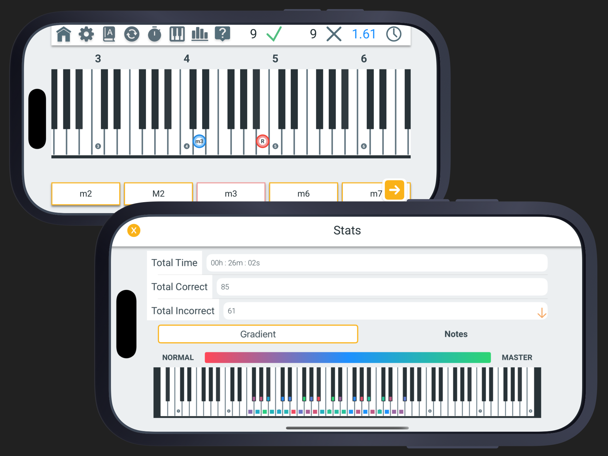 Pianolytics instrument selection screen